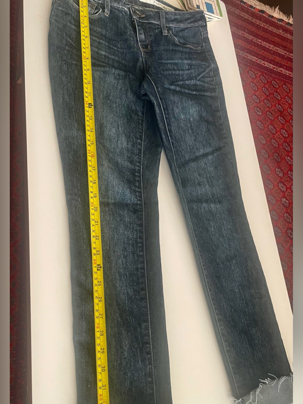 DKNY Jeans Dark Wash Cropped Straight Leg Raw Hem Jeans Size 4 - Picture 5 of 10